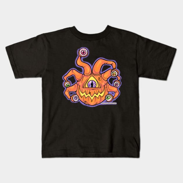 Pumpkin Beholder Kids T-Shirt by The Asylum Countess